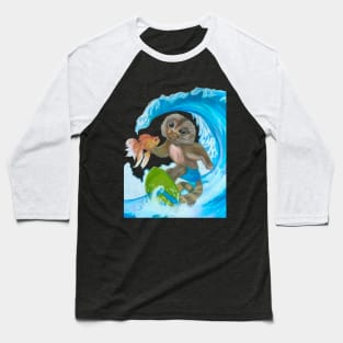 Pygmy Marmoset - Surfer - Superhero Baseball T-Shirt